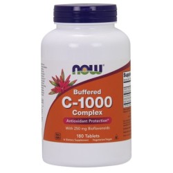 Vitamin C-1000 Complex Buffered with 250mg Bioflavonoids 180 tablets NOW Foods