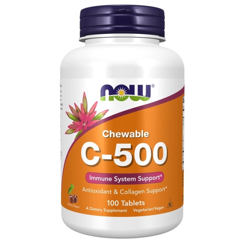 Vitamin C-500 Chewable Cherry 100 tablets NOW Foods