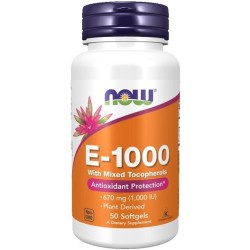 Vitamin E-1000 Natural (Mixed Tocopherols) 50 softgels NOW Foods