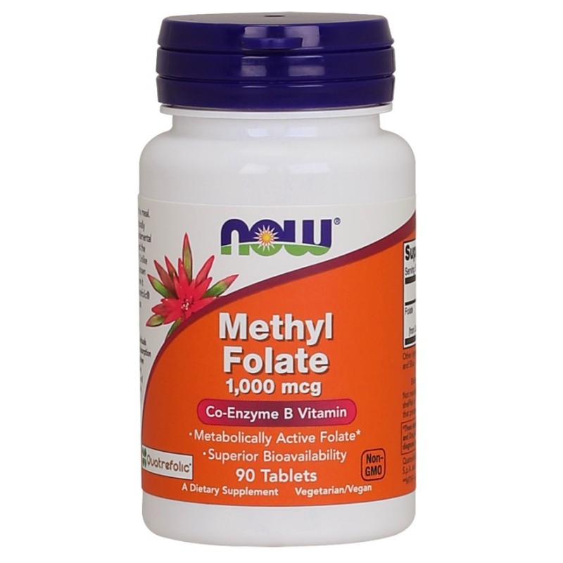 Folan metylowy 1000mcg 90 tabletek NOW Foods