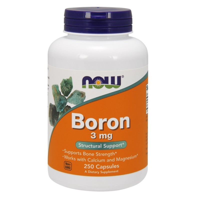 Boron 3mg 250 caps NOW Foods