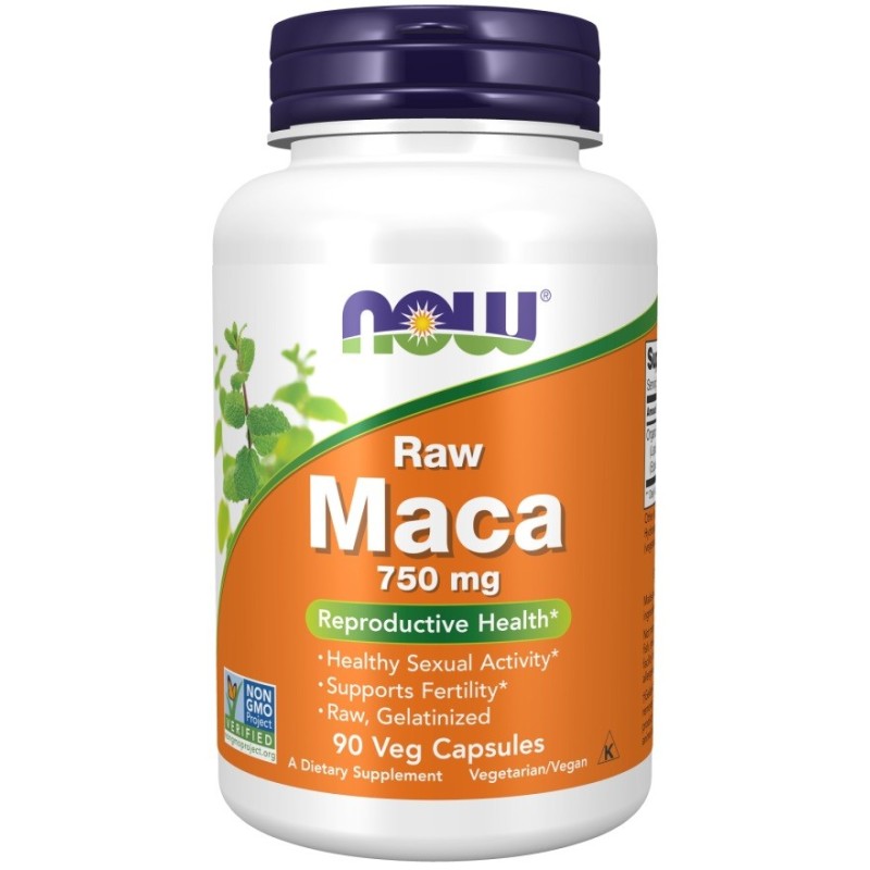 Koncentrat Maca 6:1 750 mg Surowy 90 kapsułek NOW Foods