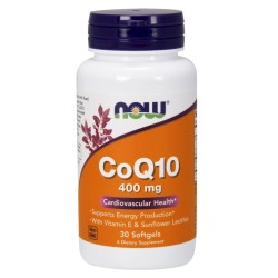 CoQ10 with Vitamin E & Sunflower Lecithin, 400mg - 30 softgels NOW Foods