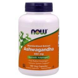 Ekstrakt z ashwagandhy 450mg 180 kapsułek NOW Foods