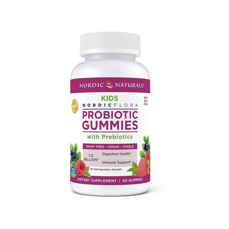 Probiotic Gummies Kids Merry Berry Punch 60 gummies Nordic Naturals
