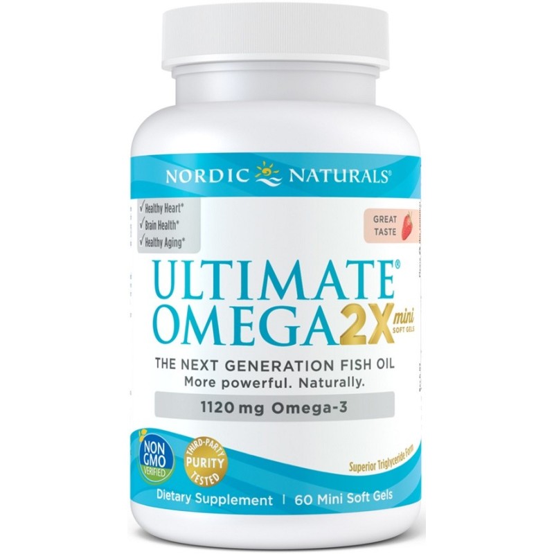 Ultimate Omega 2X Mini 1120mg Strawberry 60 mini softgels Nordic Naturals