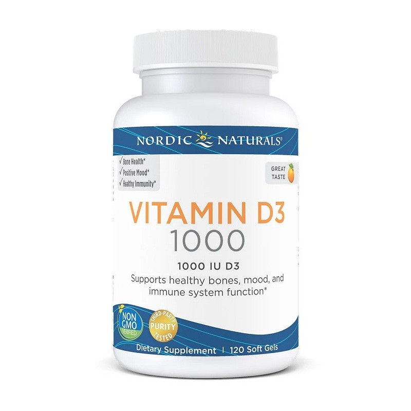 Vitamin D3 1000IU Orange 120 softgels Nordic Naturals