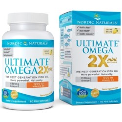 Ultimate Omega 2X Mini with Vitamin D3 1120mg Lemon 60 softgels Nordic Naturals