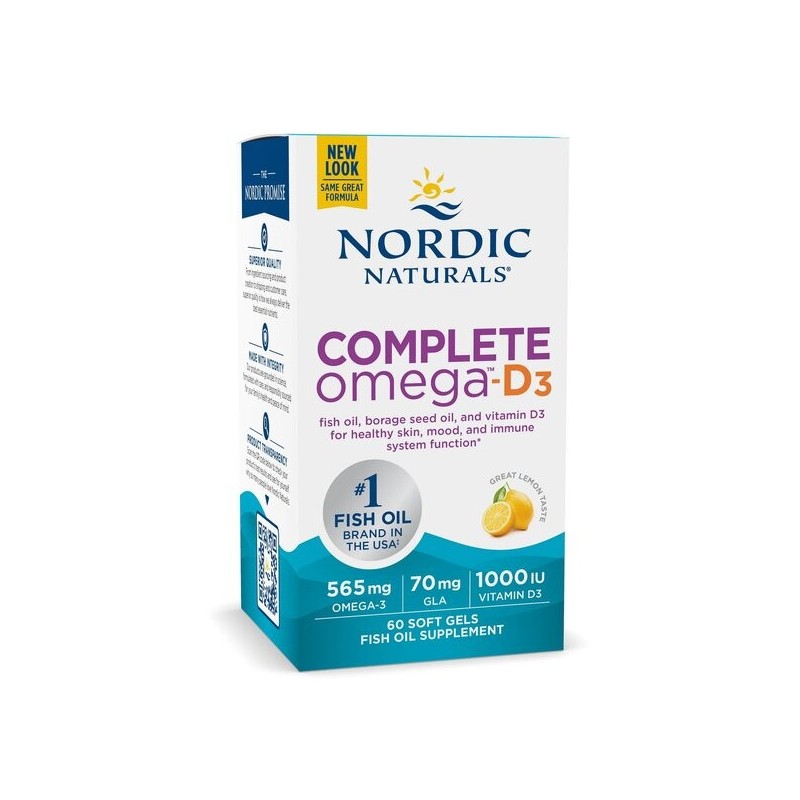 Complete Omega-D3 565mg Lemon 120 softgels Nordic Naturals