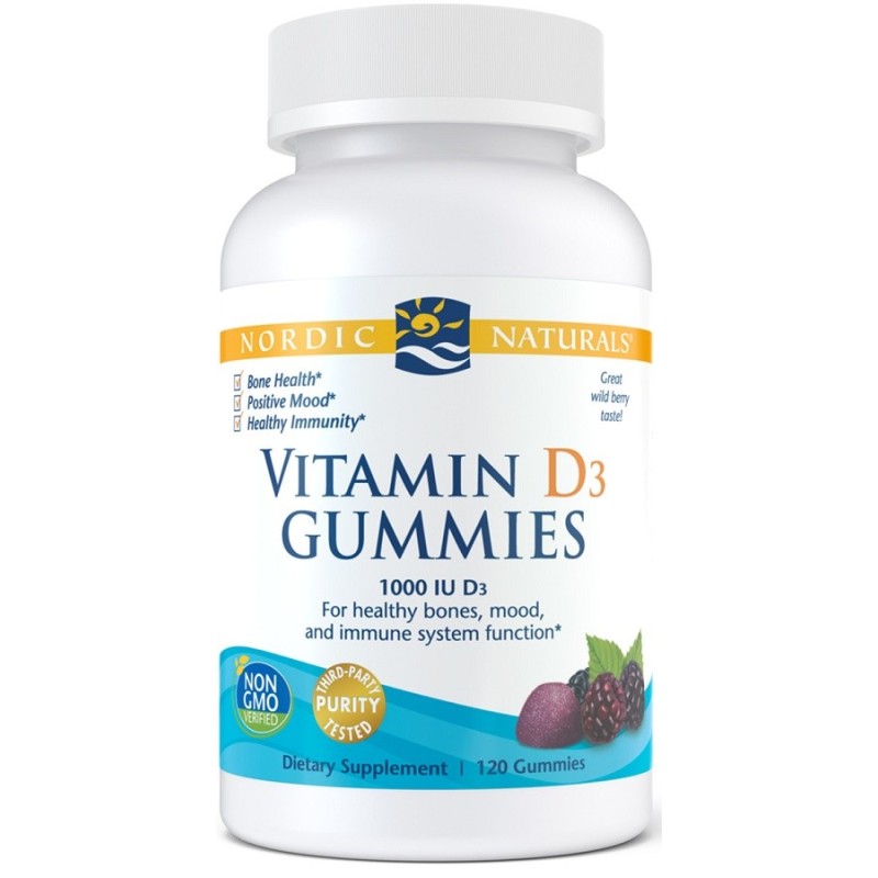 Vitamin D3 1000IU Wild Berry 120 gummies Nordic Naturals