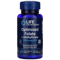 Optimized Folate 1700mcg 100 vegetarian tabs Life Extension