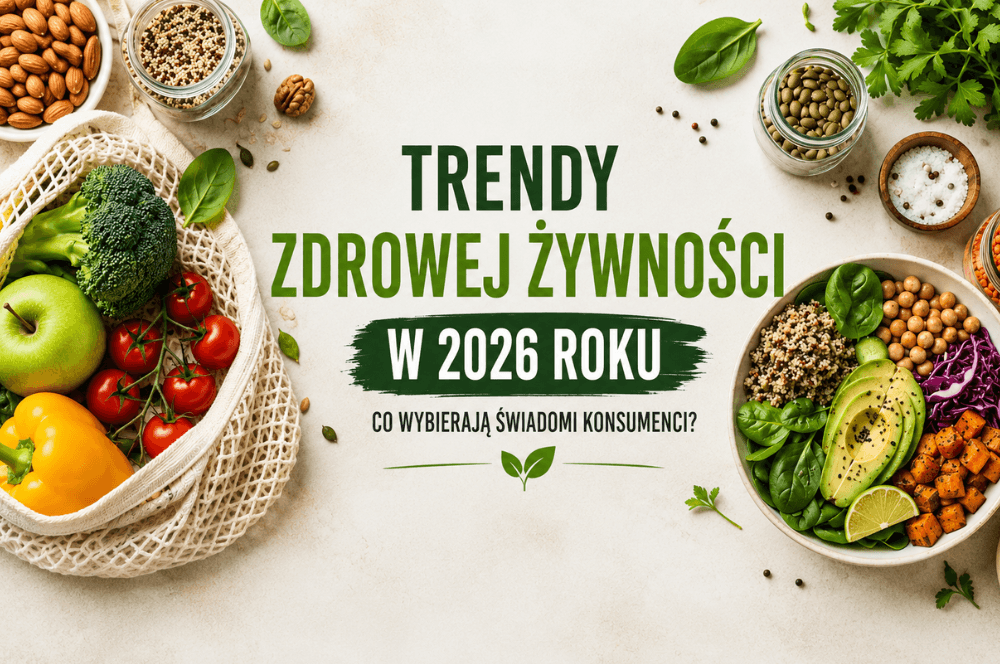 Trendy zdrowej żywności w 2026 roku – zdrowa żywność, produkty ekologiczne, warzywa, owoce i zdrowe odżywianie