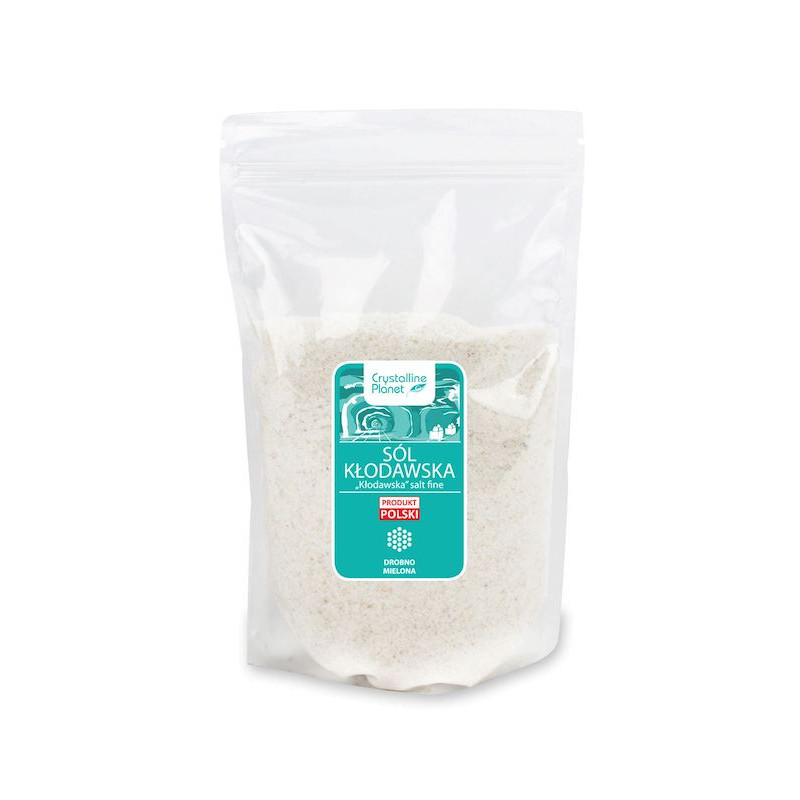 Sól Kłodawska Drobno Mielona Nierafinowana, Niejodowana 1kg Crystalline Planet