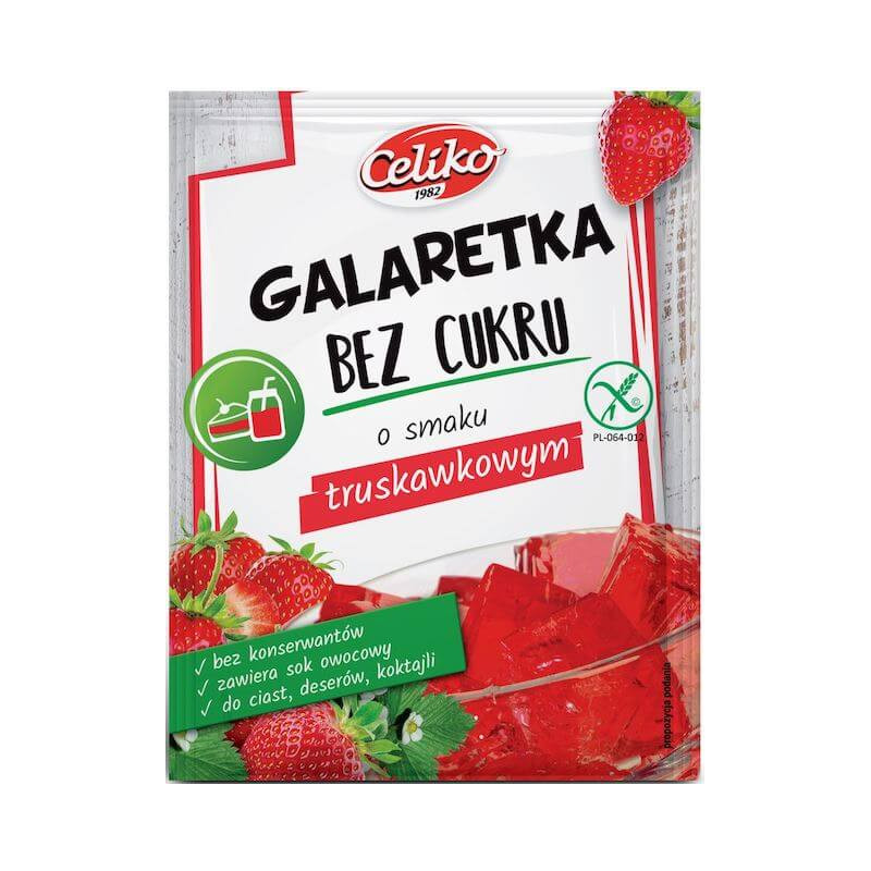 Gluten-Free Sugar-Free Jelly Strawberry 14g Celiko