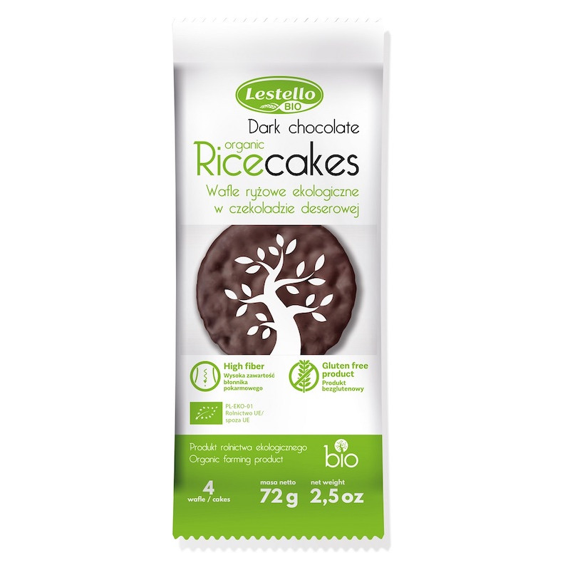 Rice cake & Harry② Organic Gluten-Free Dark Chocolate Rice Cakes 72g Lestello